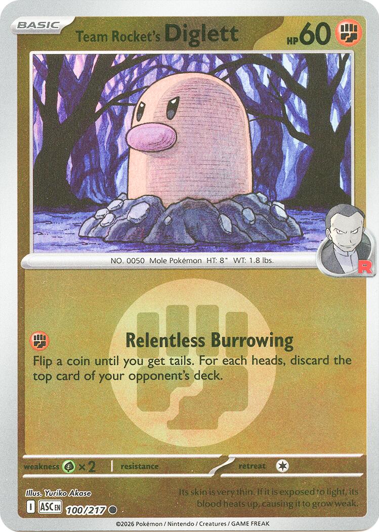 Team Rocket's Diglett (100/217) (Energy Symbol Pattern) [Mega Evolution: Ascended Heroes] | Exor Games Summserside
