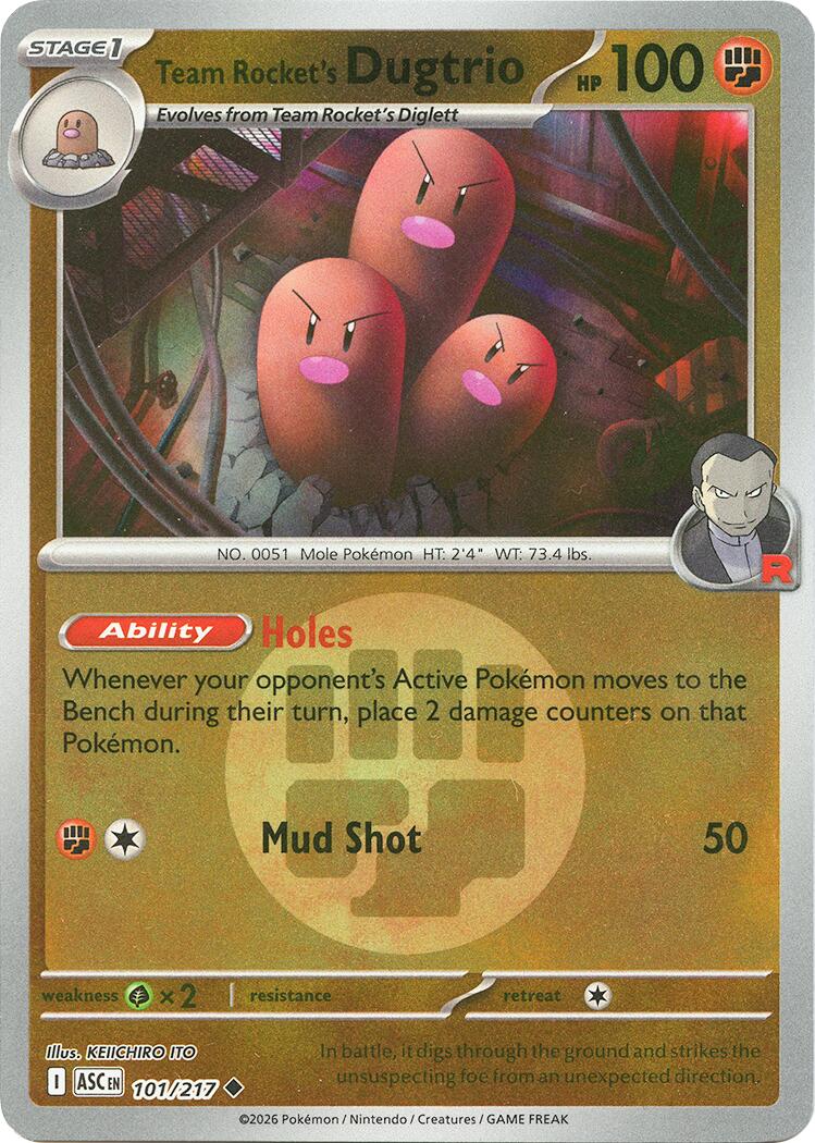 Team Rocket's Dugtrio (101/217) (Energy Symbol Pattern) [Mega Evolution: Ascended Heroes] | Exor Games Summserside
