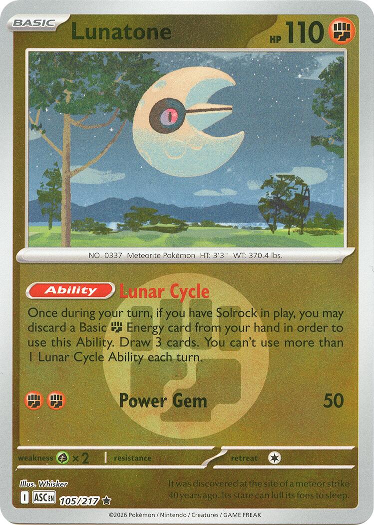 Lunatone (105/217) (Energy Symbol Pattern) [Mega Evolution: Ascended Heroes] | Exor Games Summserside