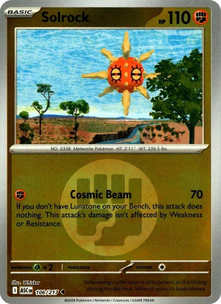Solrock (106/217) (Energy Symbol Pattern) [Mega Evolution: Ascended Heroes] | Exor Games Summserside