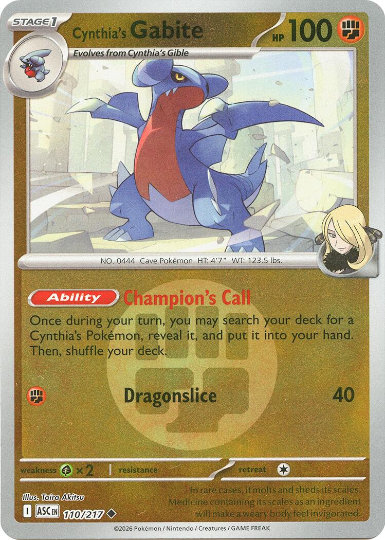 Cynthia's Gabite (110/217) (Energy Symbol Pattern) [Mega Evolution: Ascended Heroes] | Exor Games Summserside