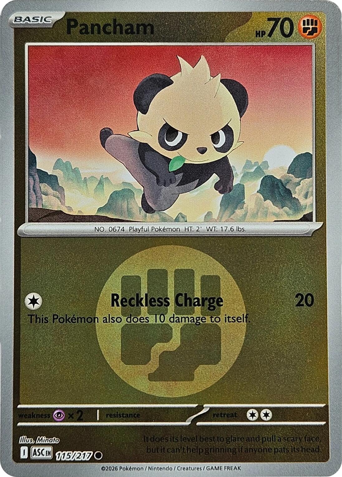 Pancham (115/217) (Energy Symbol Pattern) [Mega Evolution: Ascended Heroes] | Exor Games Summserside