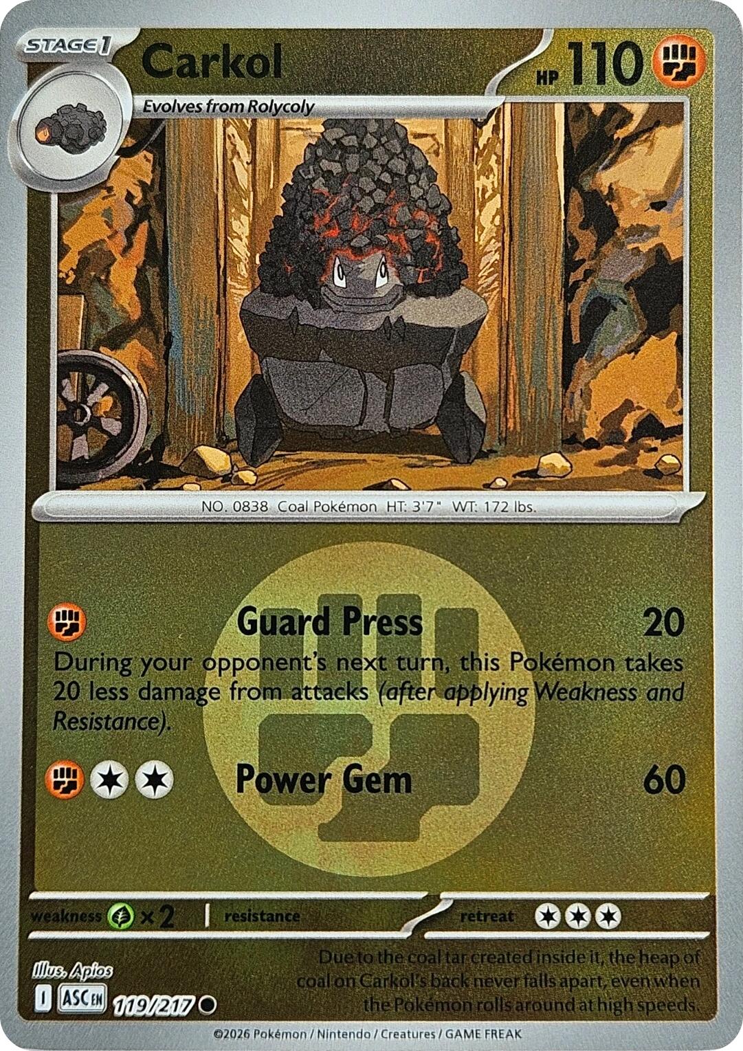 Carkol (119/217) (Energy Symbol Pattern) [Mega Evolution: Ascended Heroes] | Exor Games Summserside