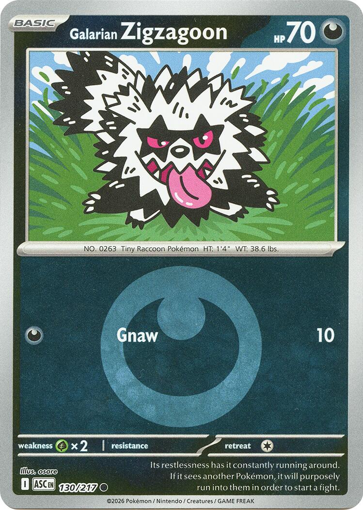 Galarian Zigzagoon (130/217) (Energy Symbol Pattern) [Mega Evolution: Ascended Heroes] | Exor Games Summserside