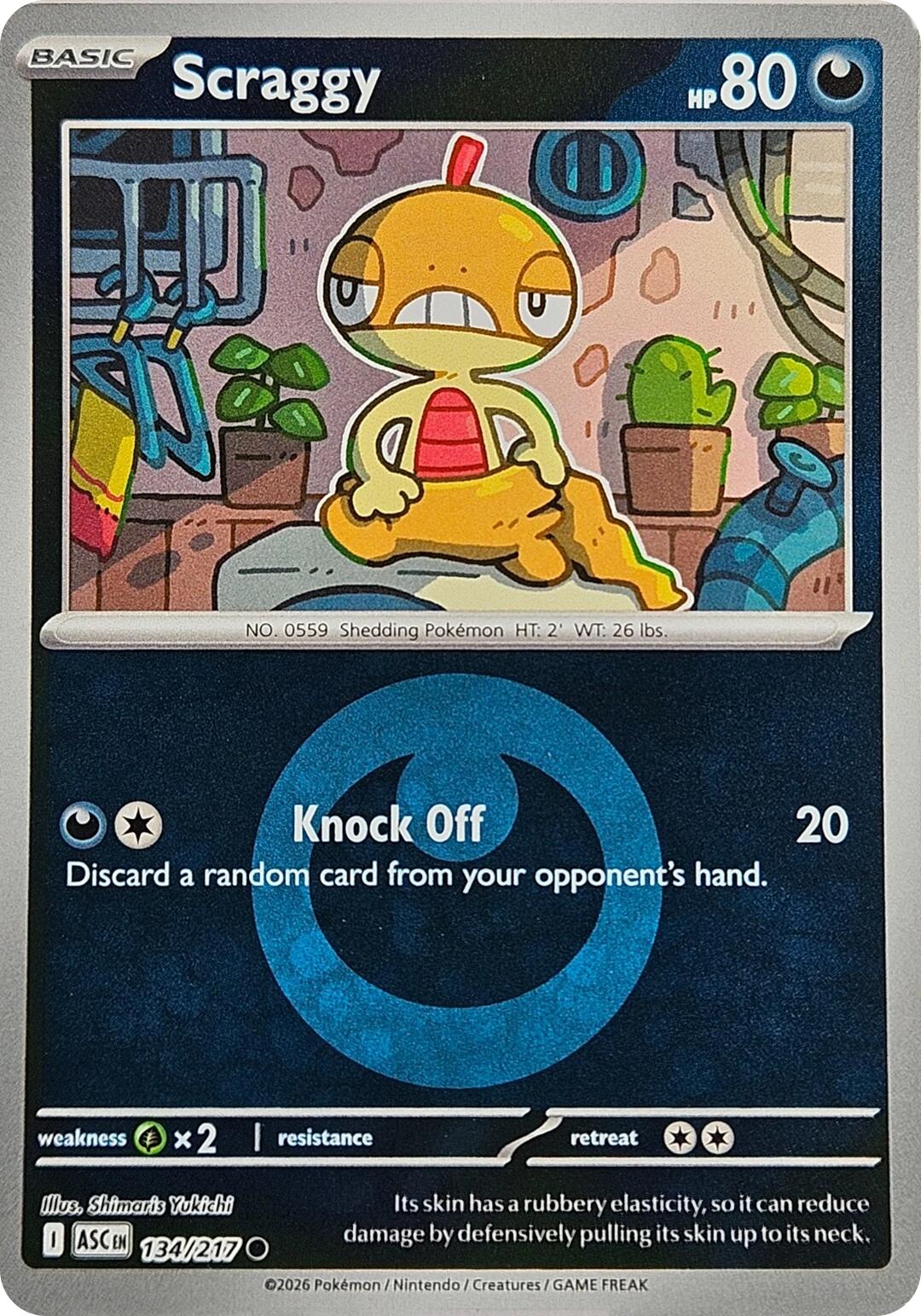 Scraggy (134/217) (Energy Symbol Pattern) [Mega Evolution: Ascended Heroes] | Exor Games Summserside