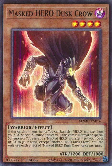 Masked HERO Dusk Crow [MZMU-EN014] Super Rare | Exor Games Summserside