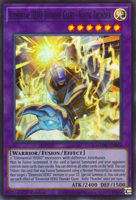 Elemental HERO Thunder Giant - Voltic Thunder [MZMU-EN029] Super Rare | Exor Games Summserside