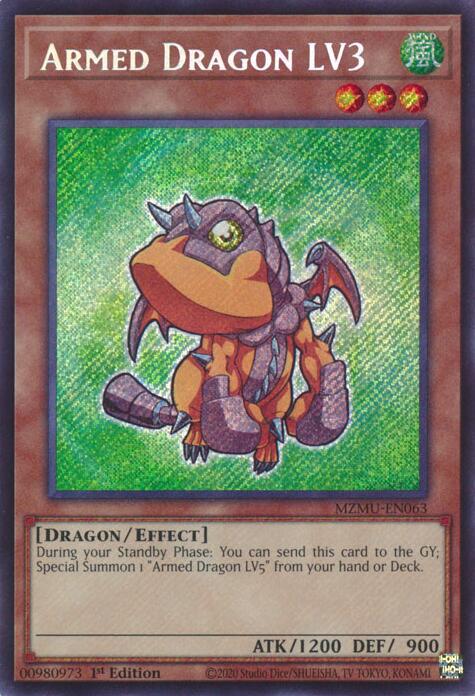 Armed Dragon LV3 [MZMU-EN063] Secret Rare | Exor Games Summserside
