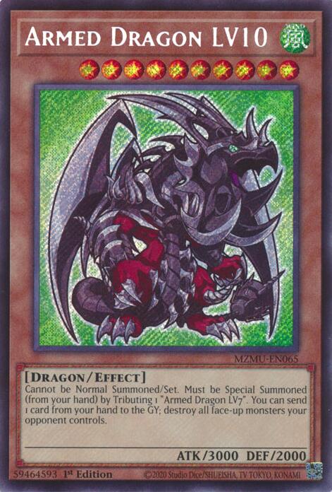 Armed Dragon LV10 [MZMU-EN065] Secret Rare | Exor Games Summserside
