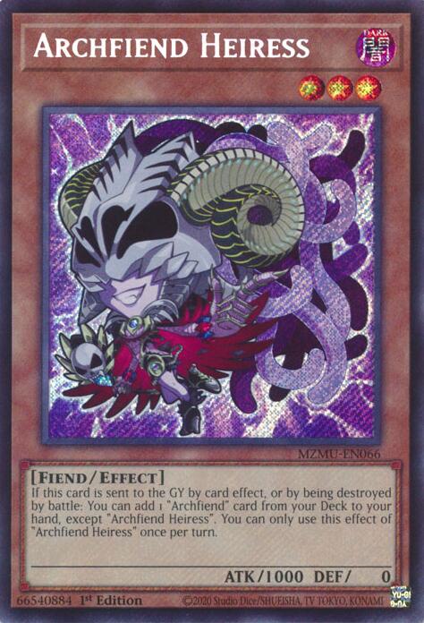 Archfiend Heiress [MZMU-EN066] Secret Rare | Exor Games Summserside