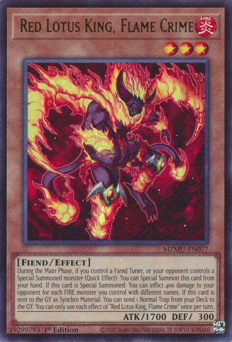 Red Lotus King, Flame Crime [MZMU-EN077] Ultra Rare | Exor Games Summserside