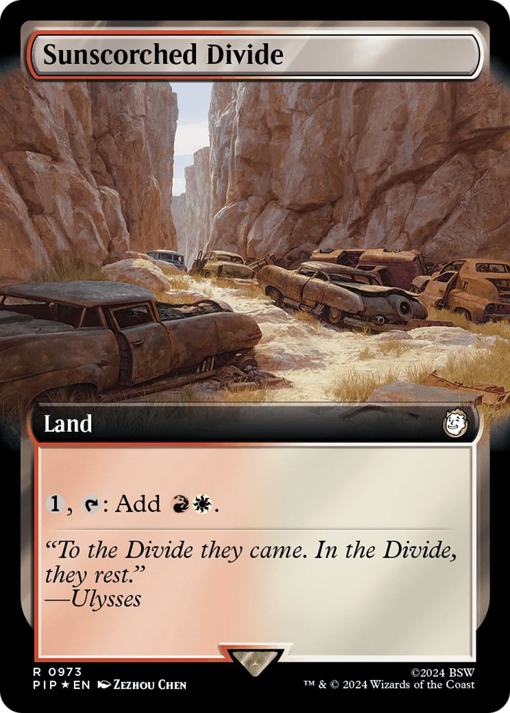 Sunscorched Divide (Extended Art) (Surge Foil) [Fallout] | Exor Games Summserside