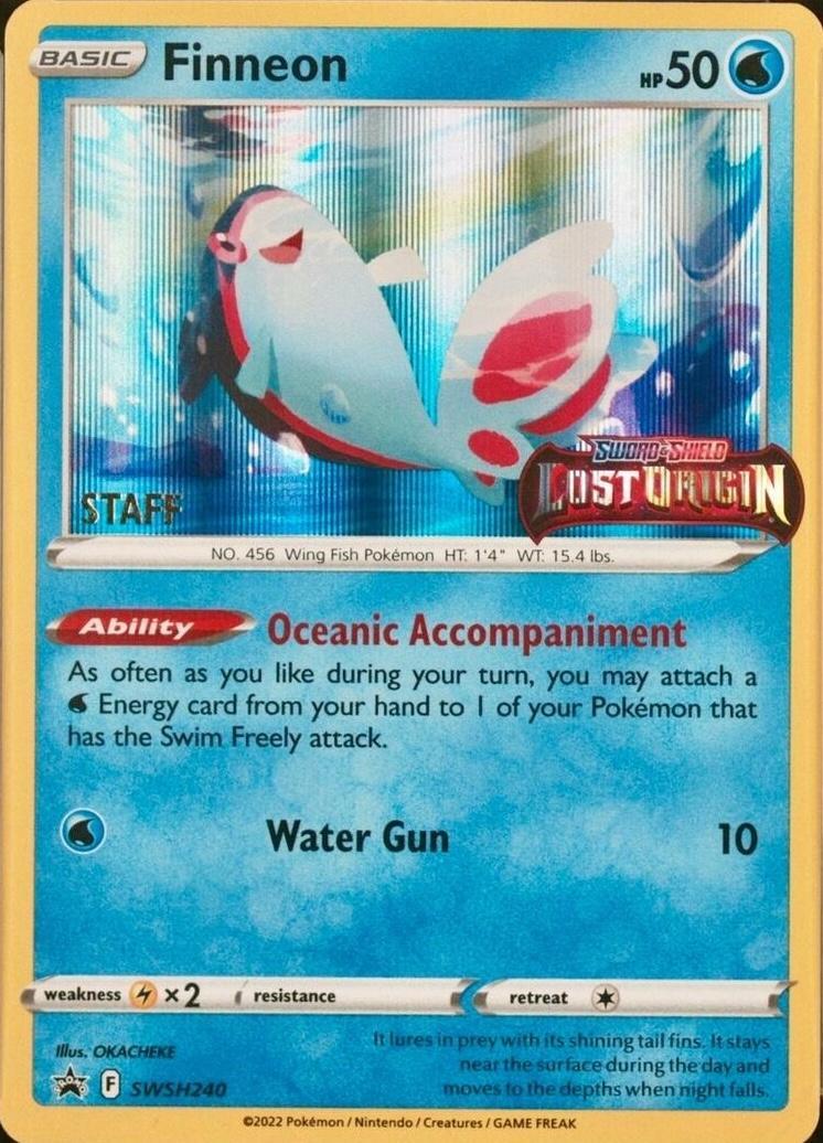 Finneon (SWSH240) (Prerelease Staff) [Sword & Shield: Black Star Promos] | Exor Games Summserside
