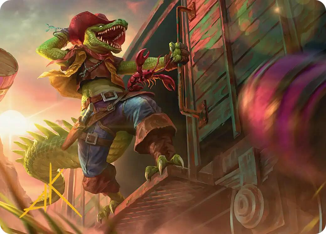 Leatherhead, Iron Gator Art Card (Gold-Stamped Signature) [Teenage Mutant Ninja Turtles Art Series] | Exor Games Summserside
