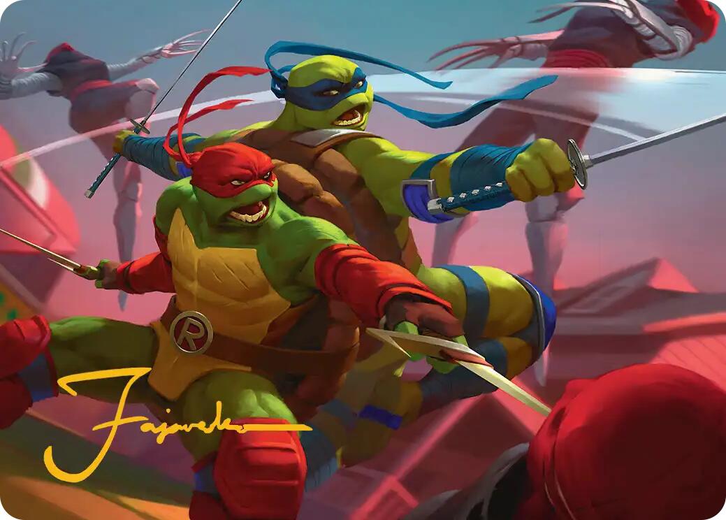 Raph & Leo, Sibling Rivals Art Card (Gold-Stamped Signature) [Teenage Mutant Ninja Turtles Art Series] | Exor Games Summserside