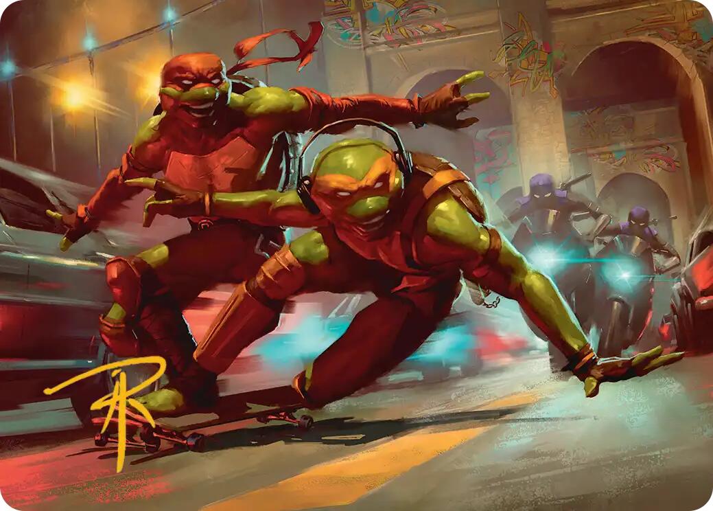 Raph & Mikey, Troublemakers Art Card (Gold-Stamped Signature) [Teenage Mutant Ninja Turtles Art Series] | Exor Games Summserside