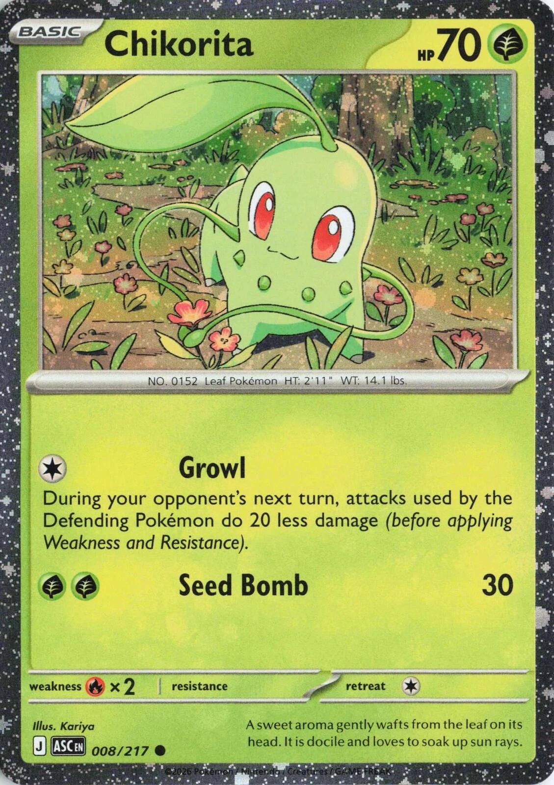 Chikorita (008/217) (Cosmos Holo) [Miscellaneous Cards] | Exor Games Summserside