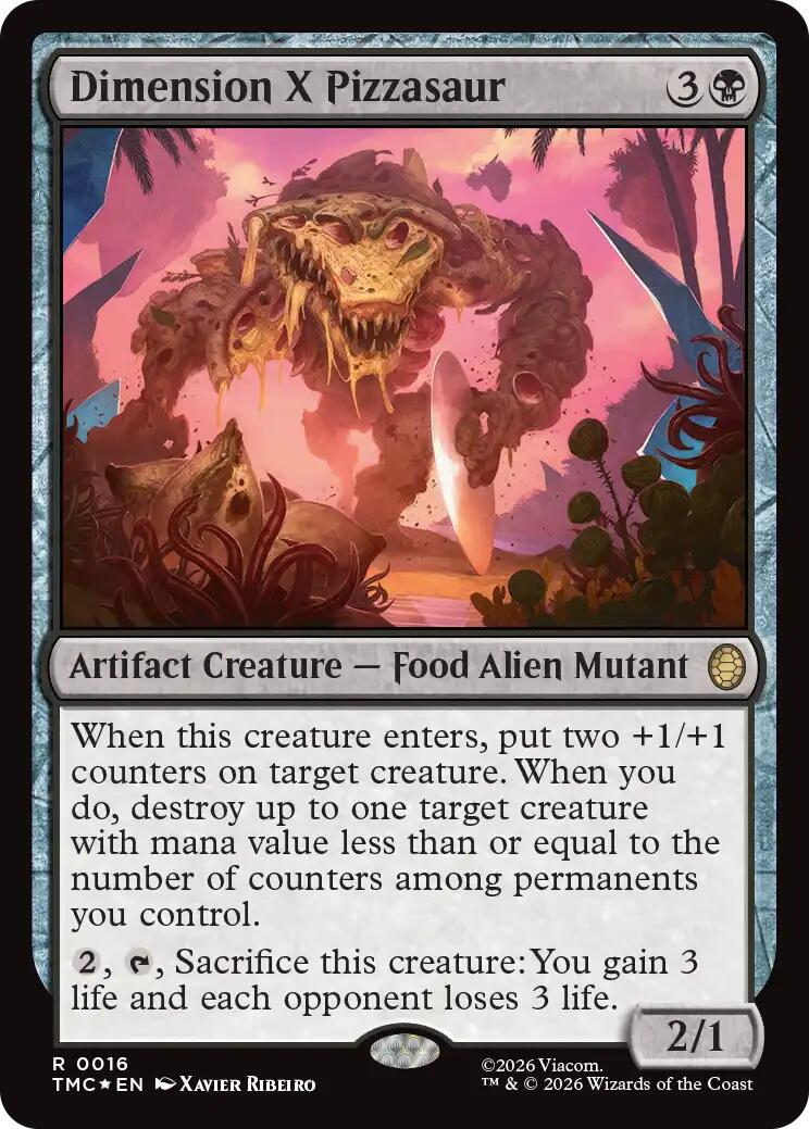 Dimension X Pizzasaur (Surge Foil) [Teenage Mutant Ninja Turtles Commander] | Exor Games Summserside