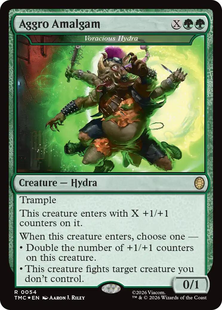 Aggro Amalgam - Voracious Hydra (Surge Foil) [Teenage Mutant Ninja Turtles Commander] | Exor Games Summserside