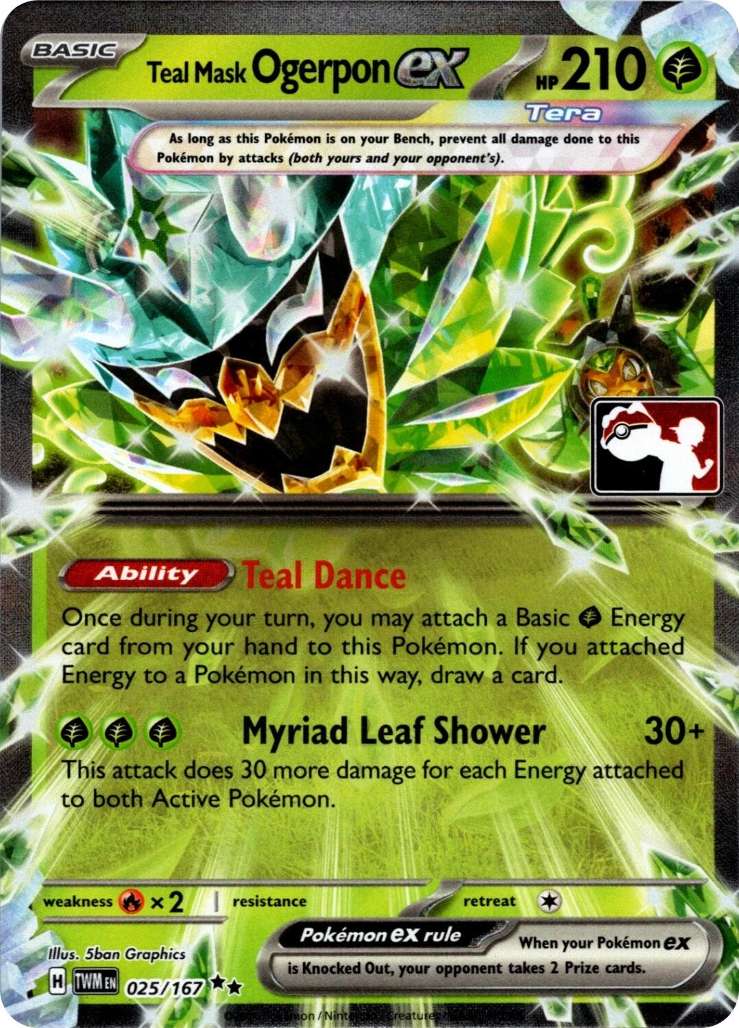 Teal Mask Ogerpon ex (025/167) (Prize Pack Series 7) [Prize Pack Series Seven] | Exor Games Summserside
