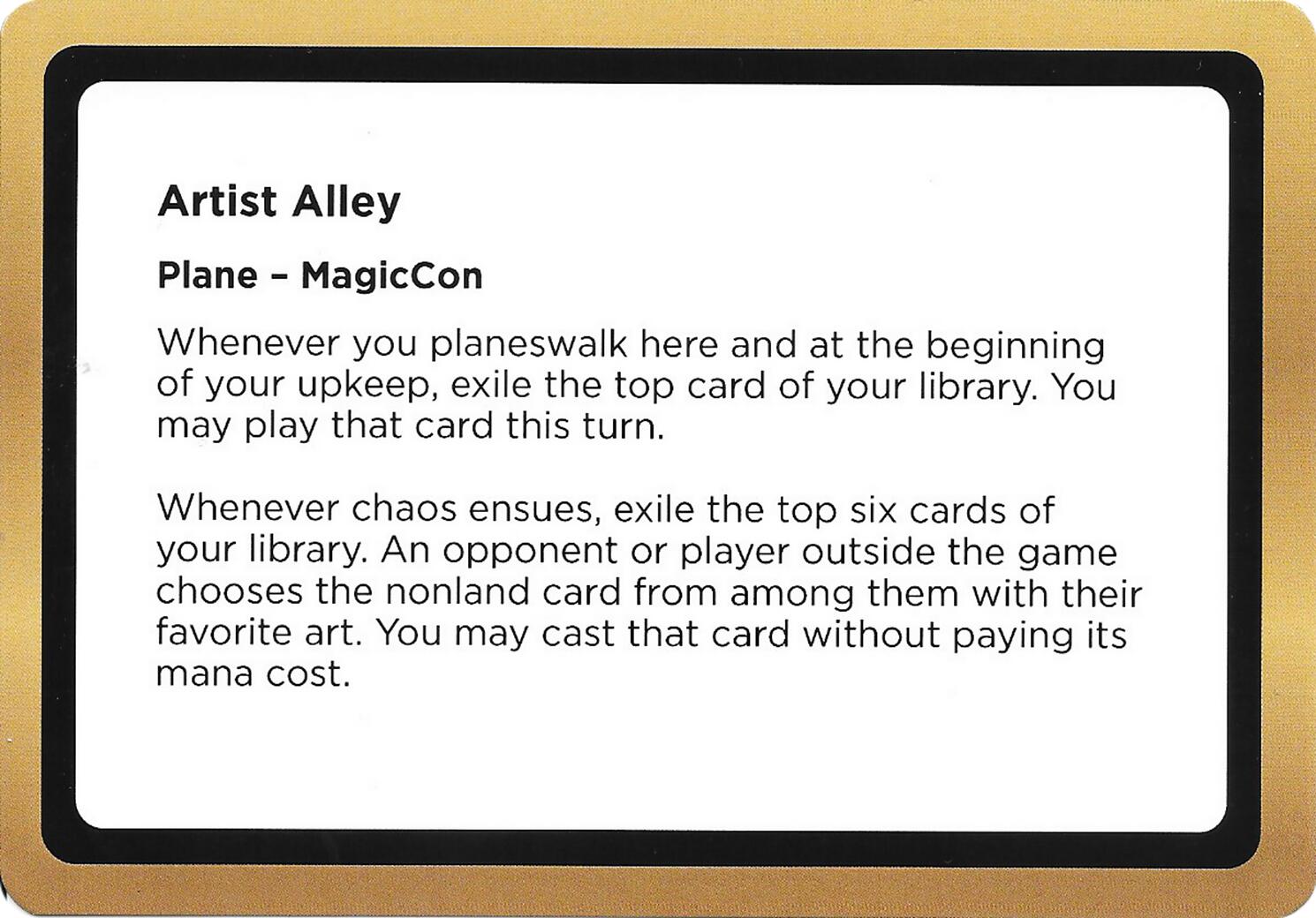Artist Alley (Black Lotus Unknown Planechase) [Oversize Cards] | Exor Games Summserside