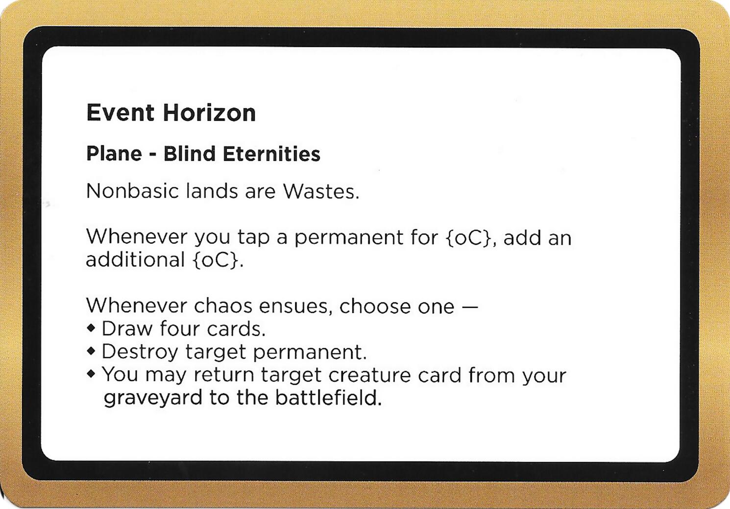 Event Horizon (Black Lotus Unknown Planechase) [Oversize Cards] | Exor Games Summserside