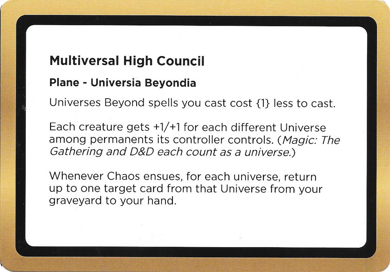 Multiversal High Council (Black Lotus Unknown Planechase) [Oversize Cards] | Exor Games Summserside