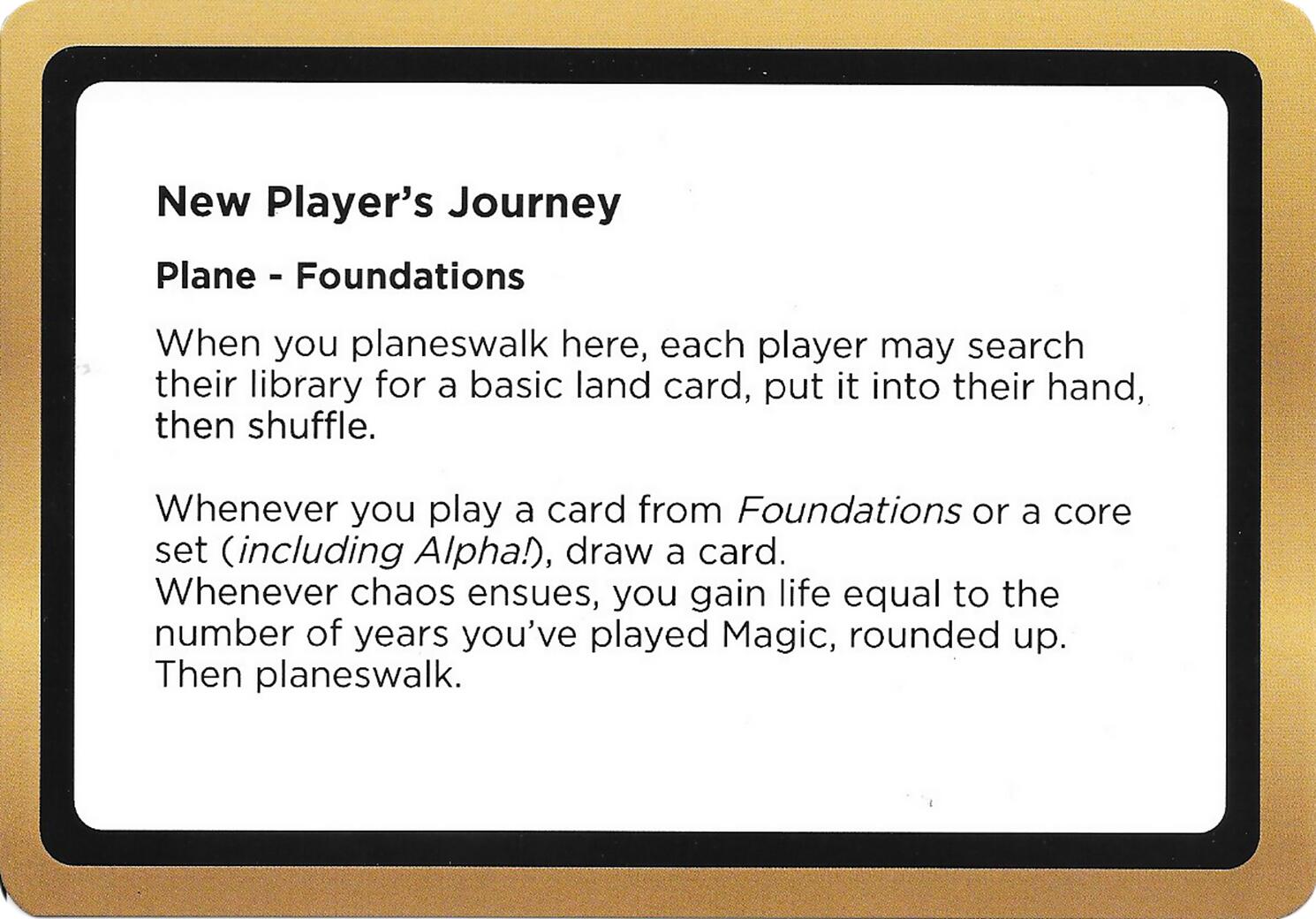 New Player's Journey (Black Lotus Unknown Planechase) [Oversize Cards] | Exor Games Summserside