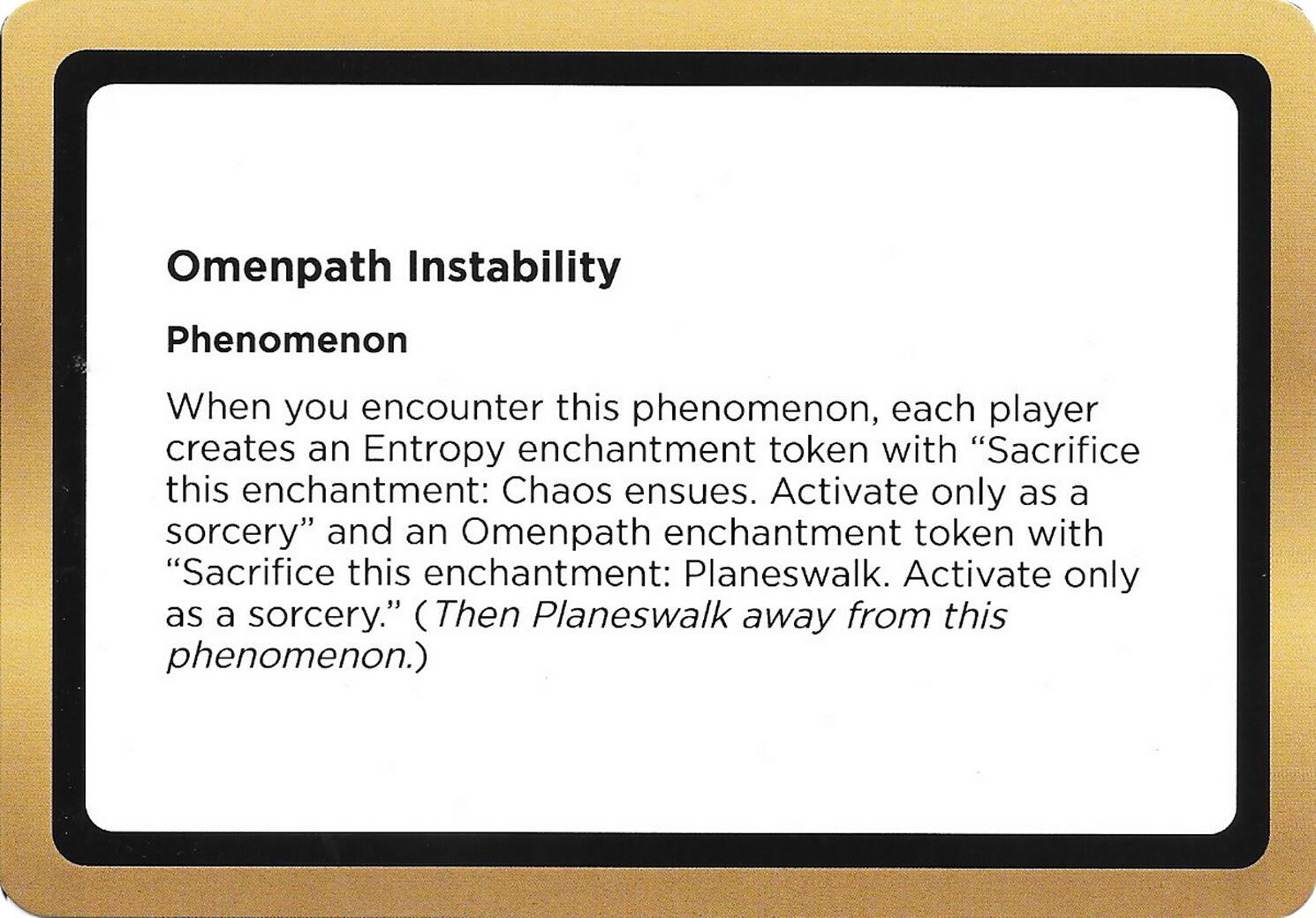 Omenpath Instability (Black Lotus Unknown Planechase) [Oversize Cards] | Exor Games Summserside