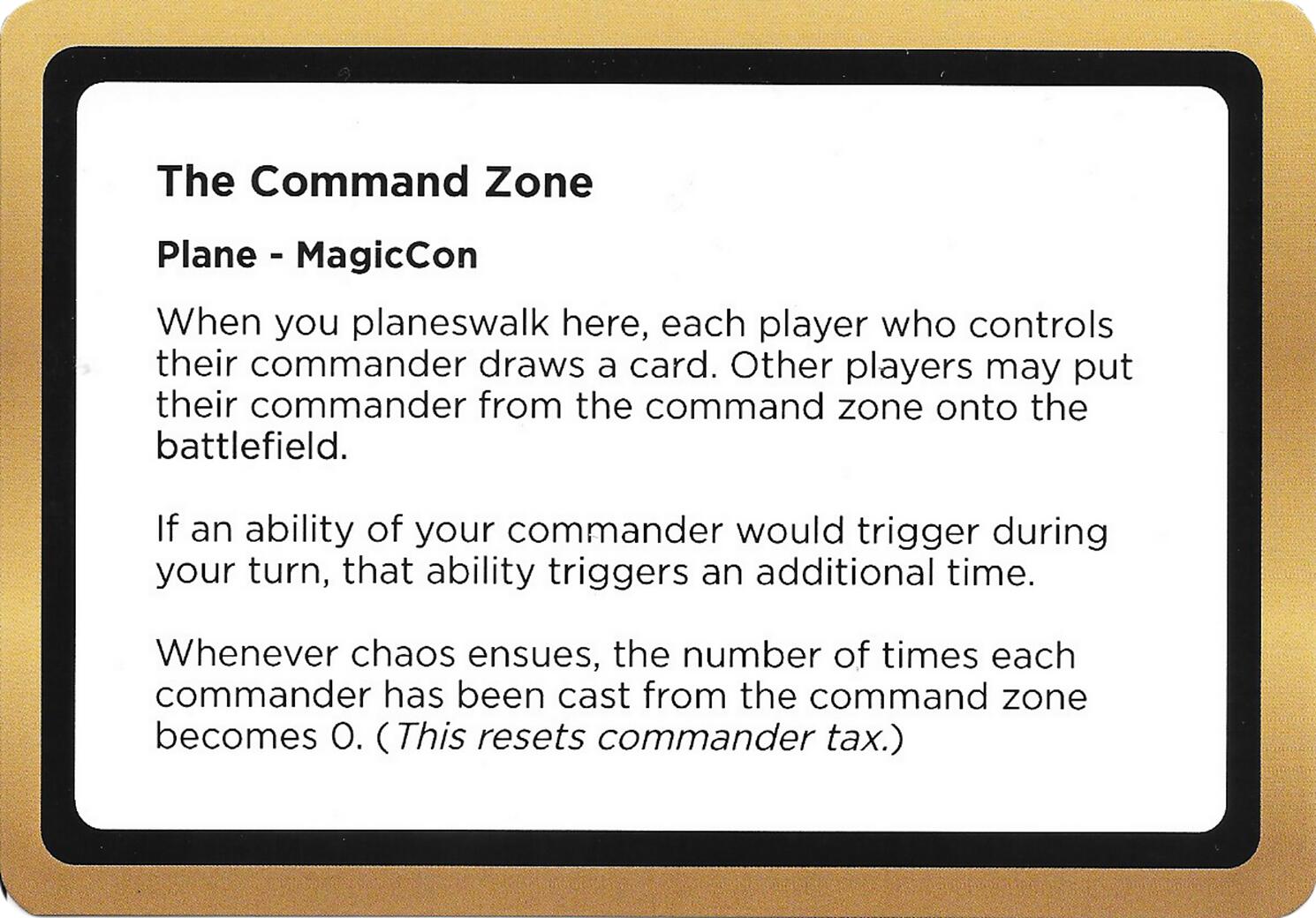 The Command Zone (Black Lotus Unknown Planechase) [Oversize Cards] | Exor Games Summserside