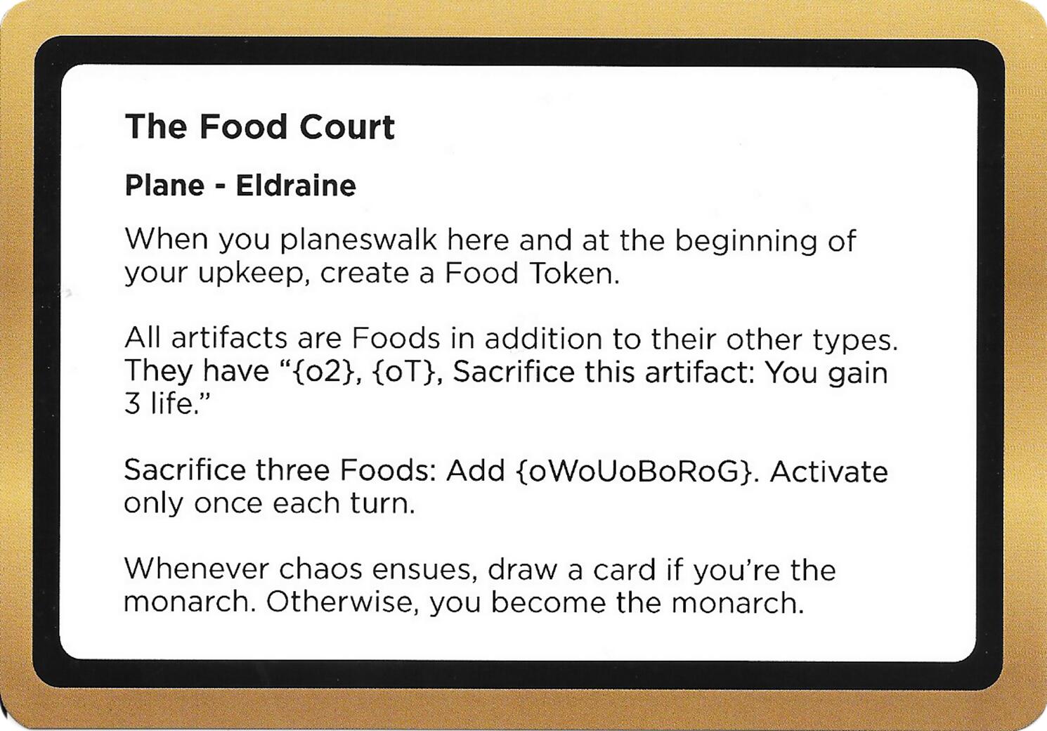 The Food Court (Black Lotus Unknown Planechase) [Oversize Cards] | Exor Games Summserside