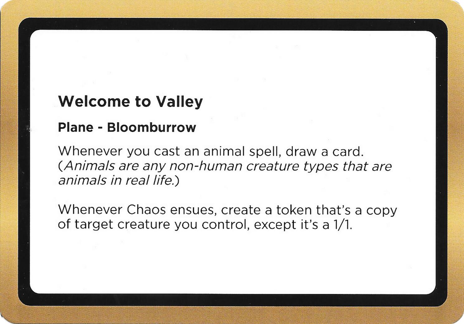 Welcome to Valley (Black Lotus Unknown Planechase) [Oversize Cards] | Exor Games Summserside
