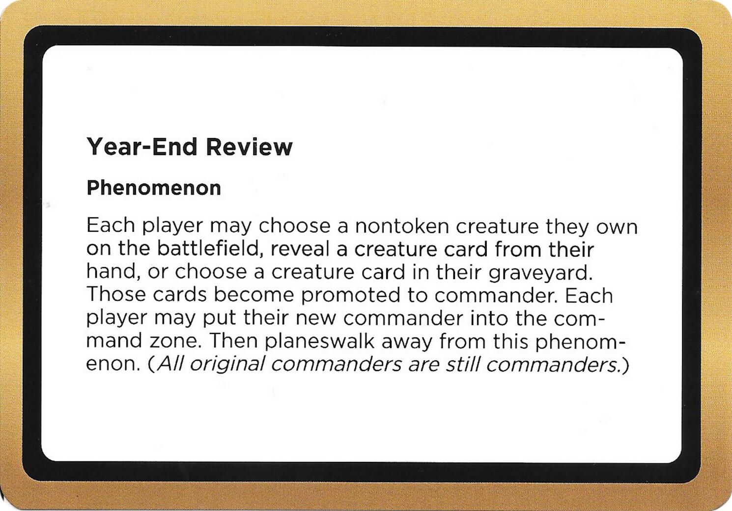 Year-End Review (Black Lotus Unknown Planechase) [Oversize Cards] | Exor Games Summserside