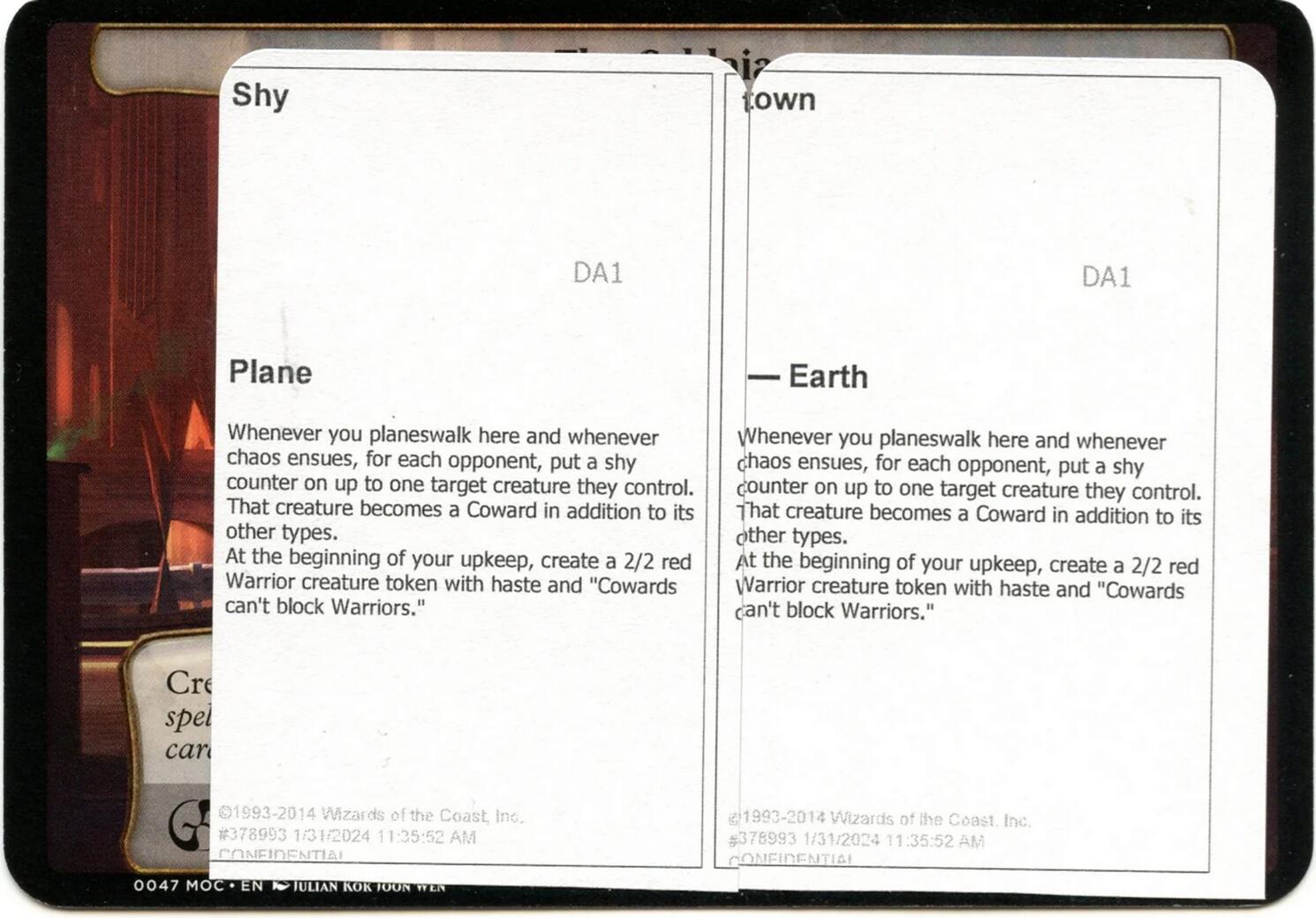 Shy Town (Black Lotus Unknown Planechase) [Oversize Cards] | Exor Games Summserside