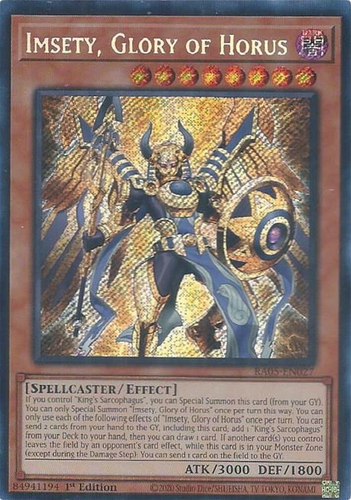 Imsety, Glory of Horus (Secret Rare) [RA05-EN027] Secret Rare | Exor Games Summserside