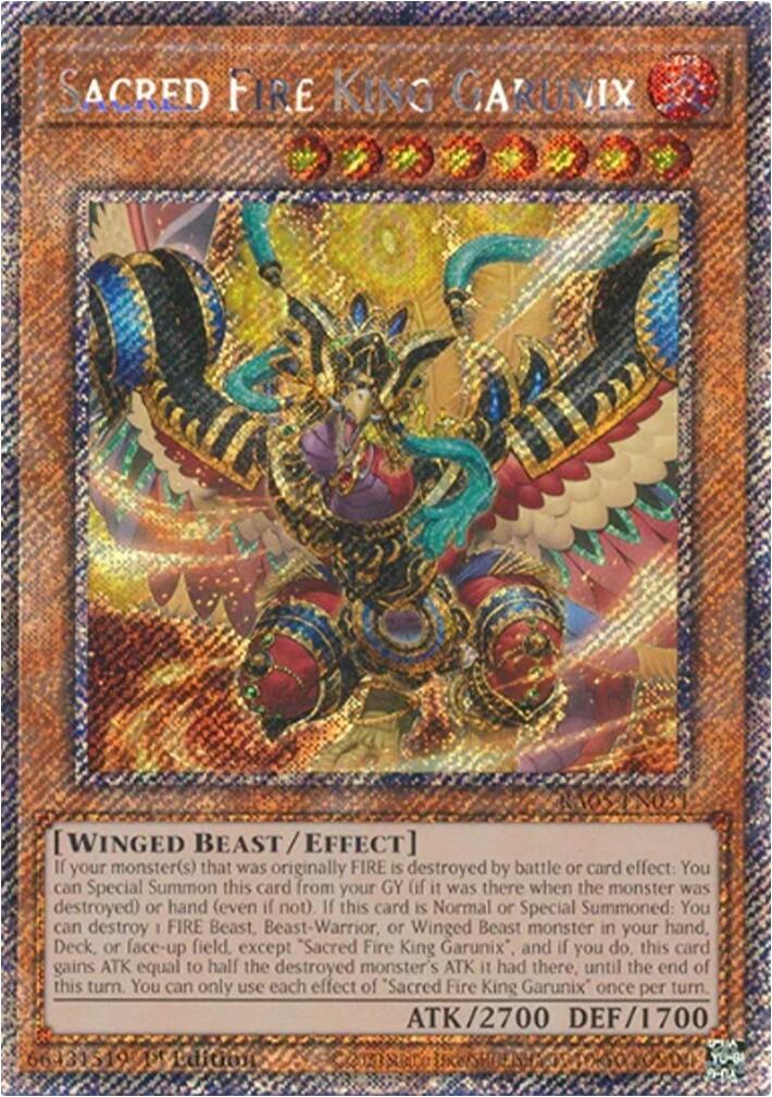 Sacred Fire King Garunix (Platinum Secret Rare) [RA05-EN031] Platinum Secret Rare | Exor Games Summserside