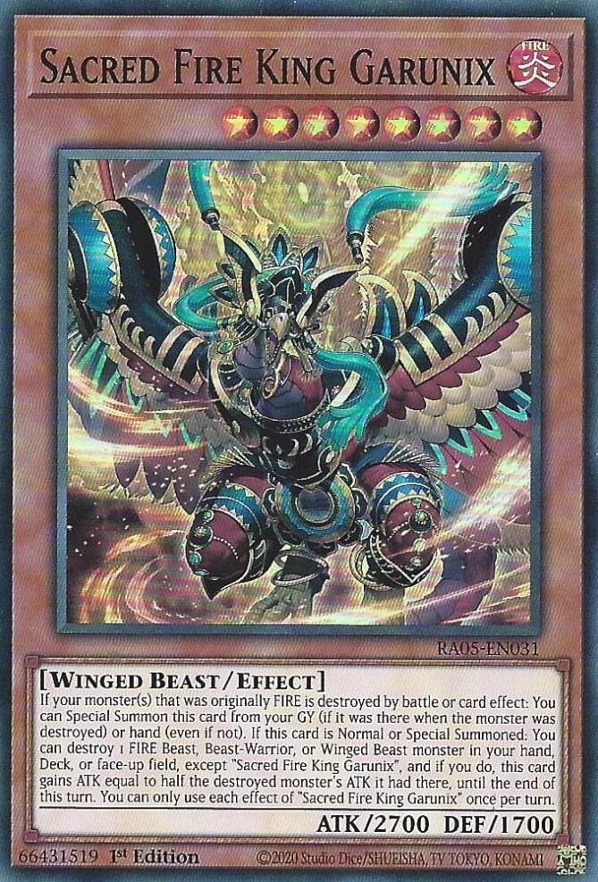 Sacred Fire King Garunix [RA05-EN031] Super Rare | Exor Games Summserside