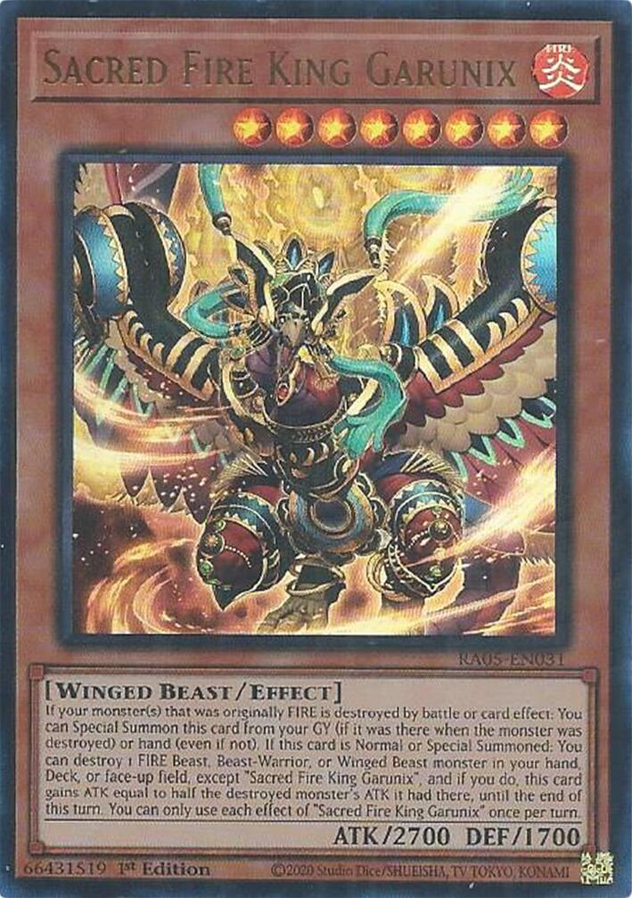 Sacred Fire King Garunix (Ultra Rare) [RA05-EN031] Ultra Rare | Exor Games Summserside