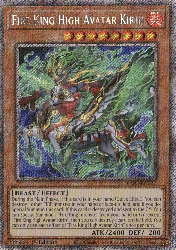 Fire King High Avatar Kirin (Platinum Secret Rare) [RA05-EN032] Platinum Secret Rare | Exor Games Summserside