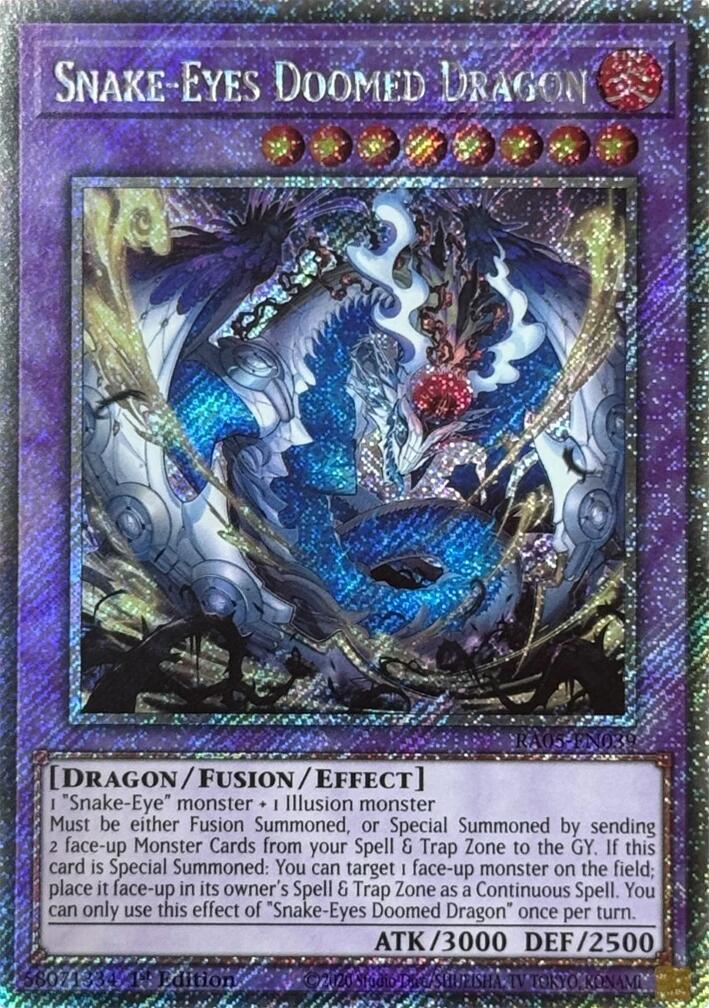 Snake-Eyes Doomed Dragon (Platinum Secret Rare) [RA05-EN039] Platinum Secret Rare | Exor Games Summserside