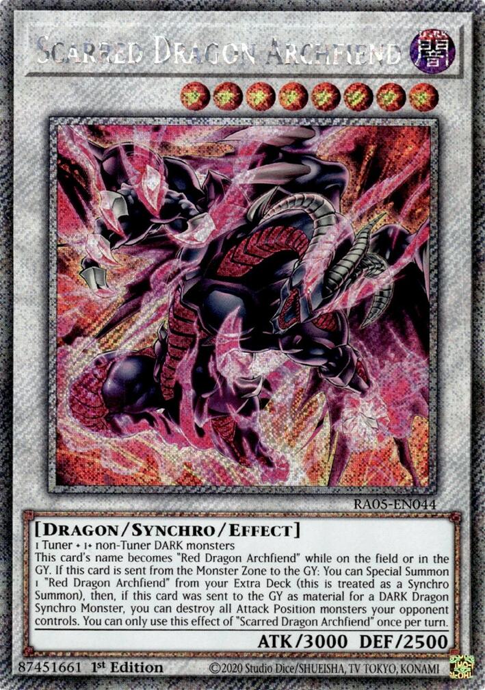 Scarred Dragon Archfiend (Platinum Secret Rare) [RA05-EN044] Platinum Secret Rare | Exor Games Summserside