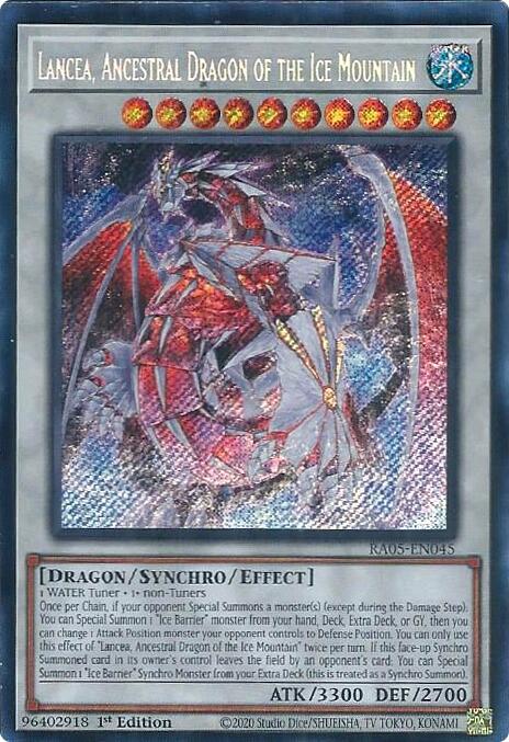 Lancea, Ancestral Dragon of the Ice Mountain (Secret Rare) [RA05-EN045] Secret Rare | Exor Games Summserside