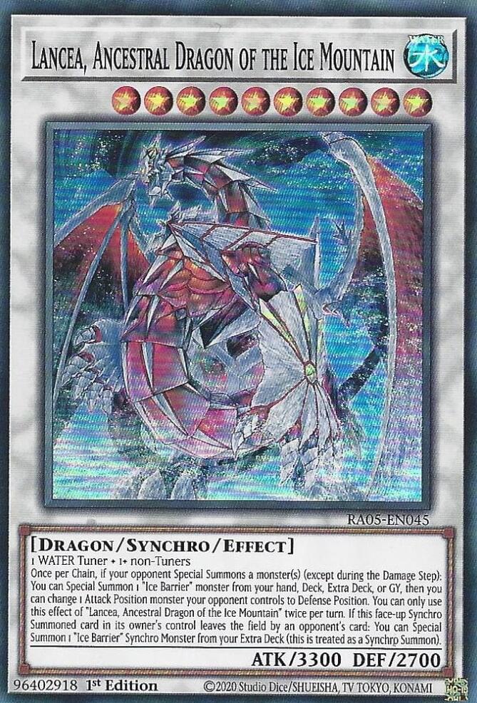 Lancea, Ancestral Dragon of the Ice Mountain [RA05-EN045] Super Rare | Exor Games Summserside