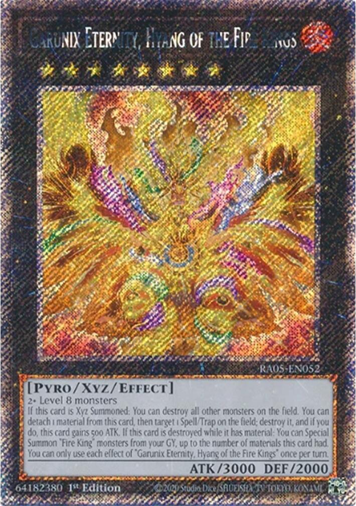 Garunix Eternity, Hyang of the Fire Kings (Platinum Secret Rare) [RA05-EN052] Platinum Secret Rare | Exor Games Summserside