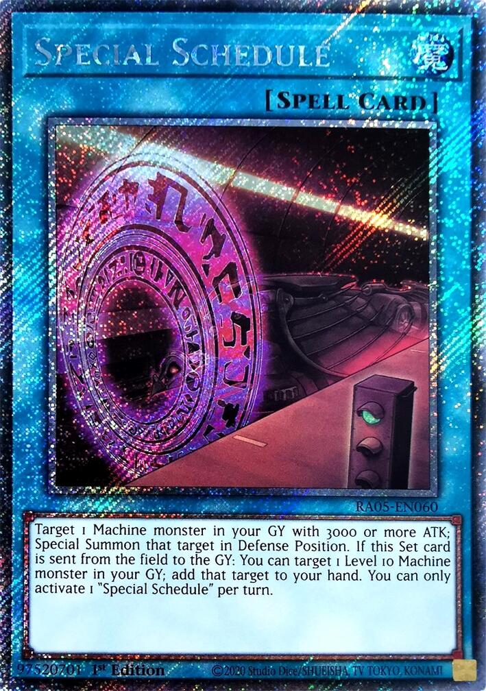Special Schedule (Platinum Secret Rare) [RA05-EN060] Platinum Secret Rare | Exor Games Summserside