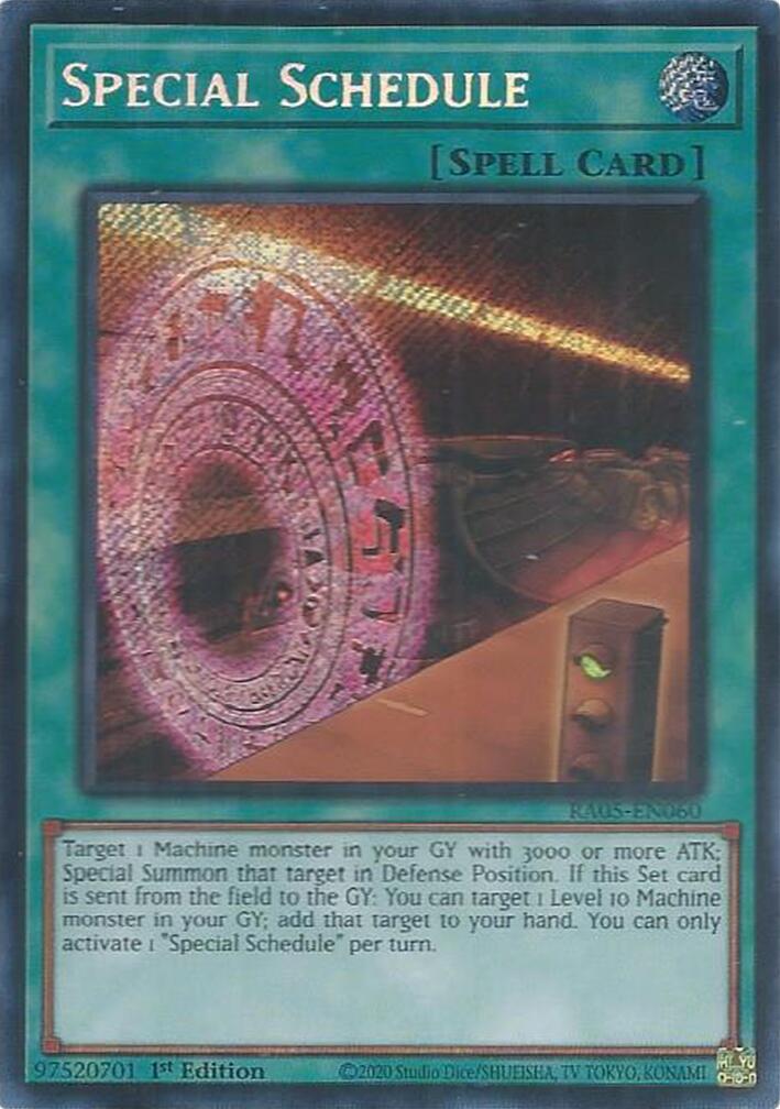 Special Schedule (Secret Rare) [RA05-EN060] Secret Rare | Exor Games Summserside