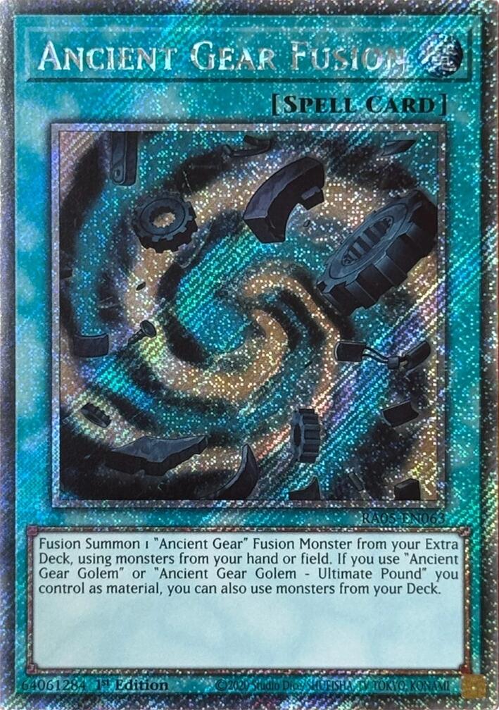 Ancient Gear Fusion (Platinum Secret Rare) [RA05-EN063] Platinum Secret Rare | Exor Games Summserside