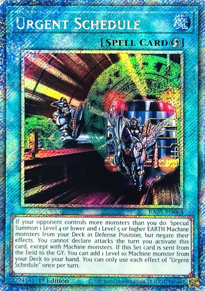 Urgent Schedule (Platinum Secret Rare) [RA05-EN064] Platinum Secret Rare | Exor Games Summserside