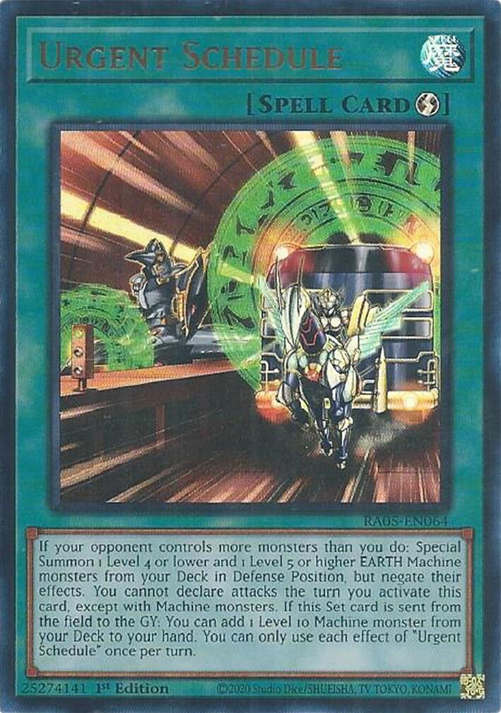 Urgent Schedule (Ultra Rare) [RA05-EN064] Ultra Rare | Exor Games Summserside