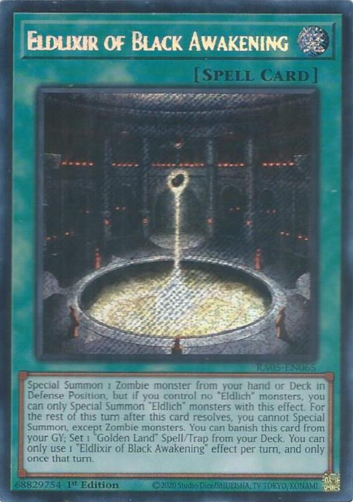 Eldlixir of Black Awakening (Secret Rare) [RA05-EN065] Secret Rare | Exor Games Summserside